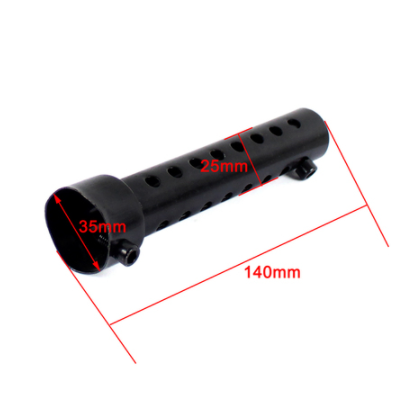 dB Killer 35mm 140mm dB Eater 1 1/2'' Zoll Krümmer Schalldämpfer Set 2 Stück schwarz